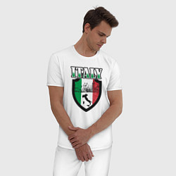 Пижама хлопковая мужская Italy Shield, цвет: белый — фото 2