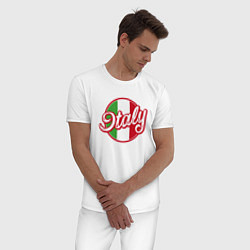 Пижама хлопковая мужская Italy, цвет: белый — фото 2