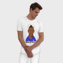Пижама хлопковая мужская Balotelli, цвет: белый — фото 2