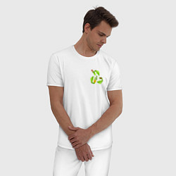 Пижама хлопковая мужская Знак переработки, цвет: белый — фото 2