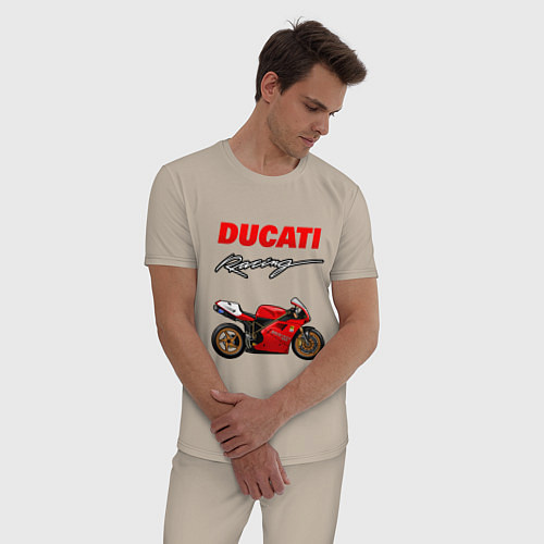 Мужская пижама DUCATI ДУКАТИ MOTOSPORT / Миндальный – фото 3