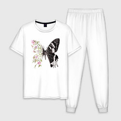 Мужская пижама Бабочка и цветы