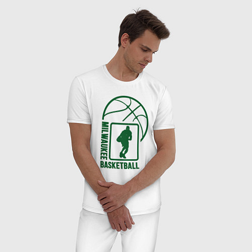 Мужская пижама Milwaukee Basketball / Белый – фото 3