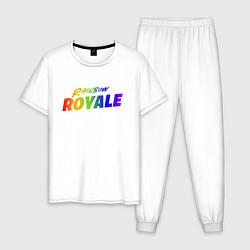 Пижама хлопковая мужская Rainbow Royale, цвет: белый