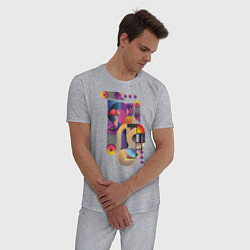 Пижама хлопковая мужская Музыка, цвет: меланж — фото 2