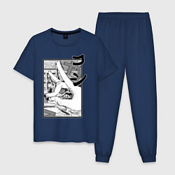 Пижама хлопковая мужская Chainsaw man Kon, цвет: тёмно-синий
