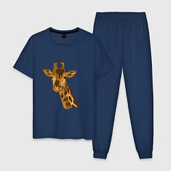 Пижама хлопковая мужская Жираф Жора, цвет: тёмно-синий