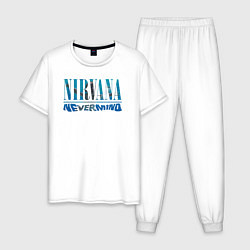 Пижама хлопковая мужская Nirvana Нирвана Рок Rock, цвет: белый