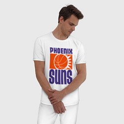 Пижама хлопковая мужская Phoenix Suns, цвет: белый — фото 2