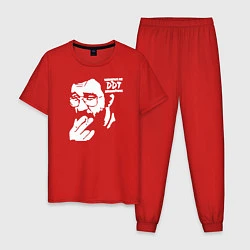 Пижама хлопковая мужская DDT Юрий Шевчук, цвет: красный
