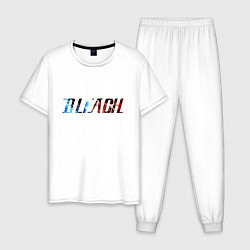Пижама хлопковая мужская Bleach логотип, цвет: белый