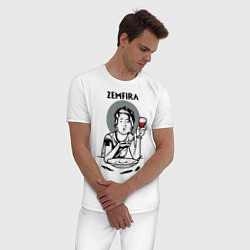 Пижама хлопковая мужская ZEMFIRA Земфира, цвет: белый — фото 2