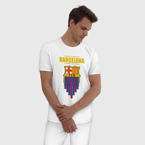 Мужская пижама Барселона Испания / Белый – фото 3