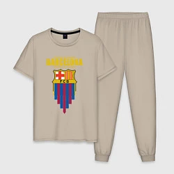 Пижама хлопковая мужская Барселона Испания, цвет: миндальный