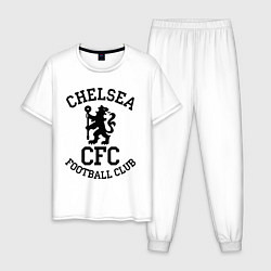 Пижама хлопковая мужская Chelsea CFC, цвет: белый