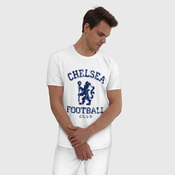 Пижама хлопковая мужская Chelsea FC: Lion, цвет: белый — фото 2