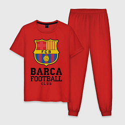 Пижама хлопковая мужская Barcelona Football Club, цвет: красный