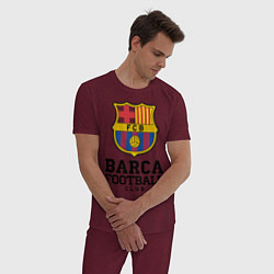 Пижама хлопковая мужская Barcelona Football Club, цвет: меланж-бордовый — фото 2