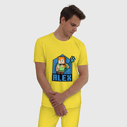 Пижама хлопковая мужская Алекс и алмазный трезубец, цвет: желтый — фото 2
