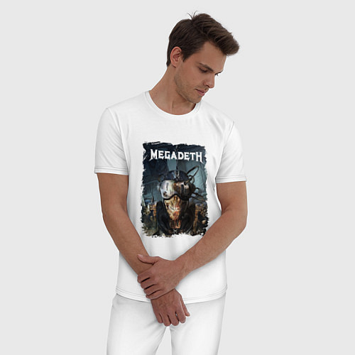 Мужская пижама Megadeth Poster Z / Белый – фото 3