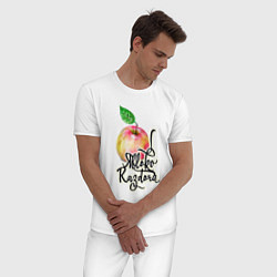Пижама хлопковая мужская Яблоко раздора, цвет: белый — фото 2