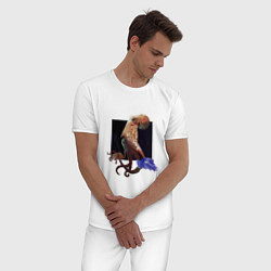 Пижама хлопковая мужская Осьминожки, цвет: белый — фото 2