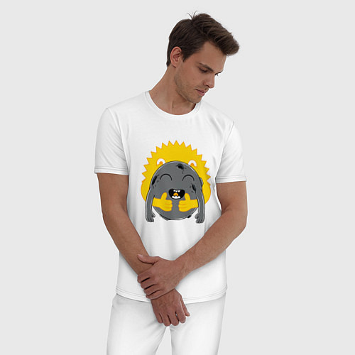 Мужская пижама Солнце и Луна / Белый – фото 3