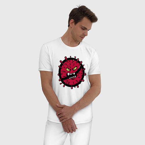 Мужская пижама Stop Virus / Белый – фото 3