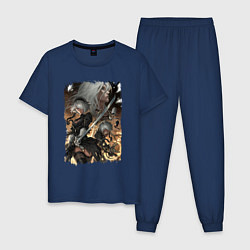 Пижама хлопковая мужская Ниер Nier Automata Z, цвет: тёмно-синий