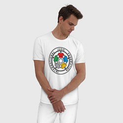Пижама хлопковая мужская Judo Federation, цвет: белый — фото 2