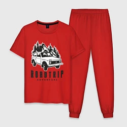 Пижама хлопковая мужская Niva roadtrip, цвет: красный