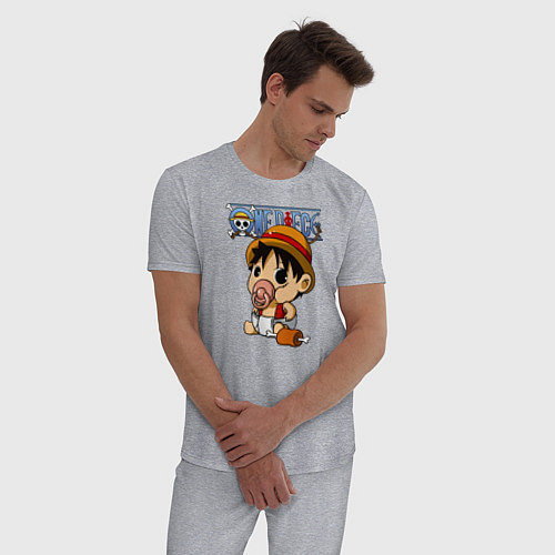 Мужская пижама Малыш Луффи One Piece / Меланж – фото 3