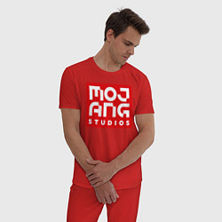 Пижама хлопковая мужская Mojang Studios, цвет: красный — фото 2