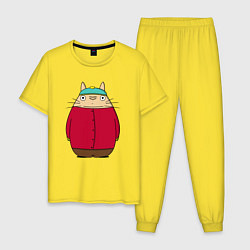 Пижама хлопковая мужская Totoro Cartman, цвет: желтый