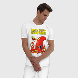 Пижама хлопковая мужская RED HOT CHILI PEPPERS, цвет: белый — фото 2