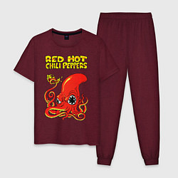 Пижама хлопковая мужская RED HOT CHILI PEPPERS, цвет: меланж-бордовый