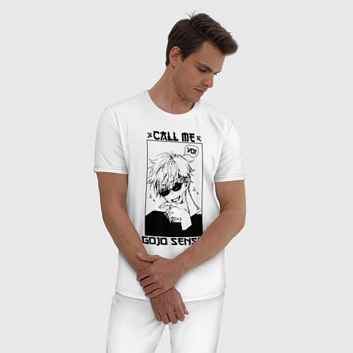 Мужская пижама CALL ME GOJO SENSEI / Белый – фото 3