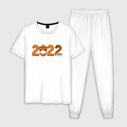 Пижама хлопковая мужская Год Тигра - 2022, цвет: белый