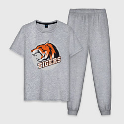 Пижама хлопковая мужская Sport Tigers, цвет: меланж