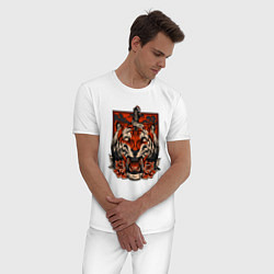 Пижама хлопковая мужская Red Tiger, цвет: белый — фото 2