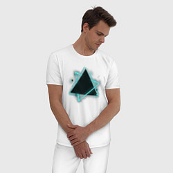 Пижама хлопковая мужская Треугольник неон, цвет: белый — фото 2
