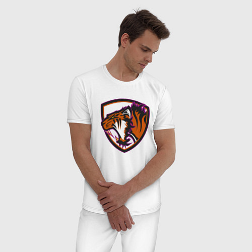 Мужская пижама Тигр Убийца / Белый – фото 3