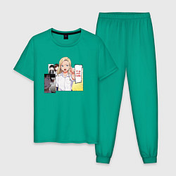 Пижама хлопковая мужская Yuki Asami, цвет: зеленый