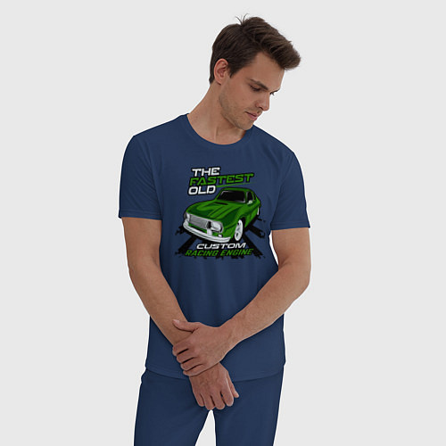 Мужская пижама Авто с гоночным движком / Тёмно-синий – фото 3