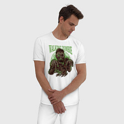 Пижама хлопковая мужская Одноглазый зомби, цвет: белый — фото 2