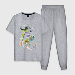 Пижама хлопковая мужская Берсерк моря, цвет: меланж