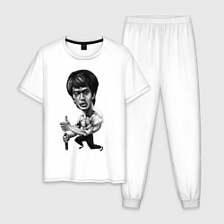 Пижама хлопковая мужская Bruce Lee, цвет: белый