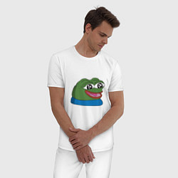 Пижама хлопковая мужская Pepe happy Пепе хеппи, цвет: белый — фото 2