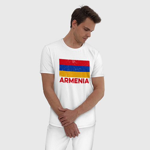 Мужская пижама Armenia Flag / Белый – фото 3