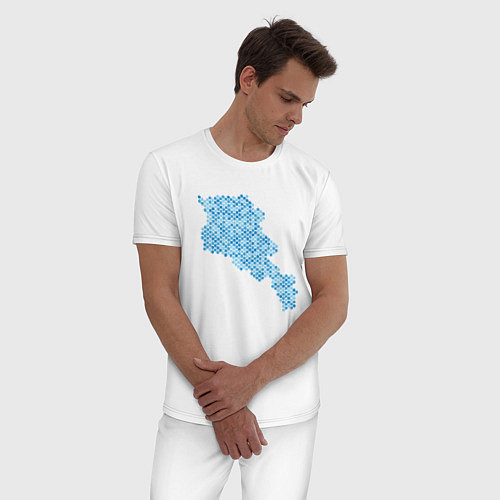 Мужская пижама Armenia Blue Map / Белый – фото 3
